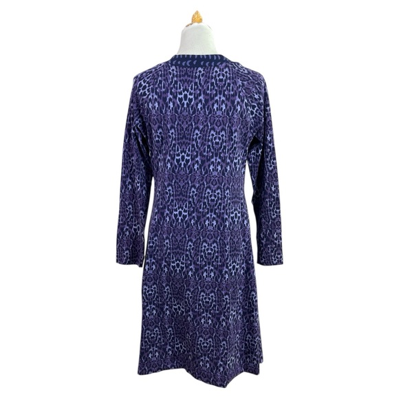 Soft Surroundings Purple Animal Print Faux Wrap Surplice Long Sleeve Dress Large - Picture 6 of 6